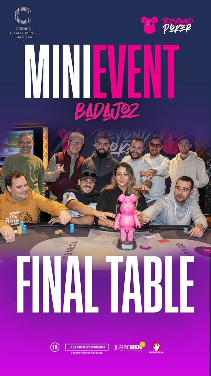 🔥 Burbuja reventada y ya tenemos MESA FINAL en el Mini Event 🔥
Los últimos supervivientes toman asiento para jugar por la gloria, el título…
¡y esos 2.650€ del primer lugar! 🃏💥
La definición empieza ya.
