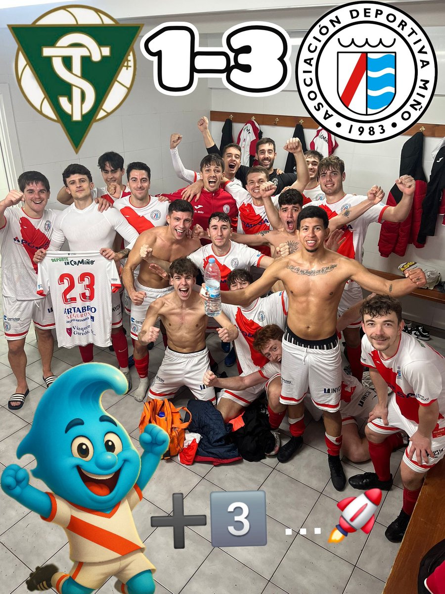 ⚽️ <a href="/Santirsosd/">San Tirso S.D.</a>
 1️⃣ - 3️⃣ <a href="/_AD_MINO/">A.D. MIÑO</a>

➕️3️⃣... 🚀 Volvemos á senda da vitoria e encadenamos a sexta xornada consecutiva sen perder, o que nos permite seguir achegándonos aos postos altos na clasificación da Preferente Galicia. 

#EnOndaCoMiño 🌊 
#ADMiño ❤️⚽️
#ONDIÑO