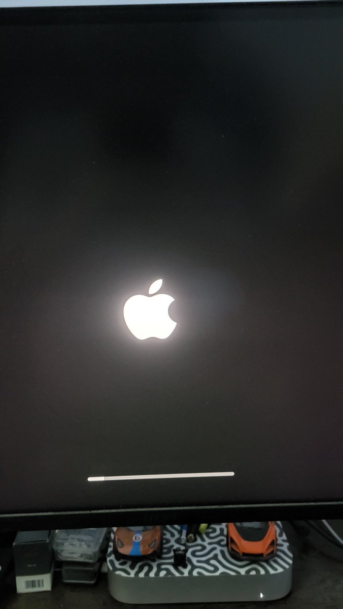 Unusually big apple logo