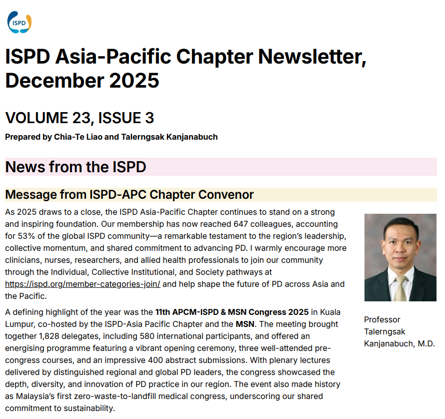 ISPD1's tweet photo. Asia-Pacific Chapter ISPD - Newsletter December 2025 - https://t.co/JZBdq4Kd0b https://t.co/2kJxL6fjNv