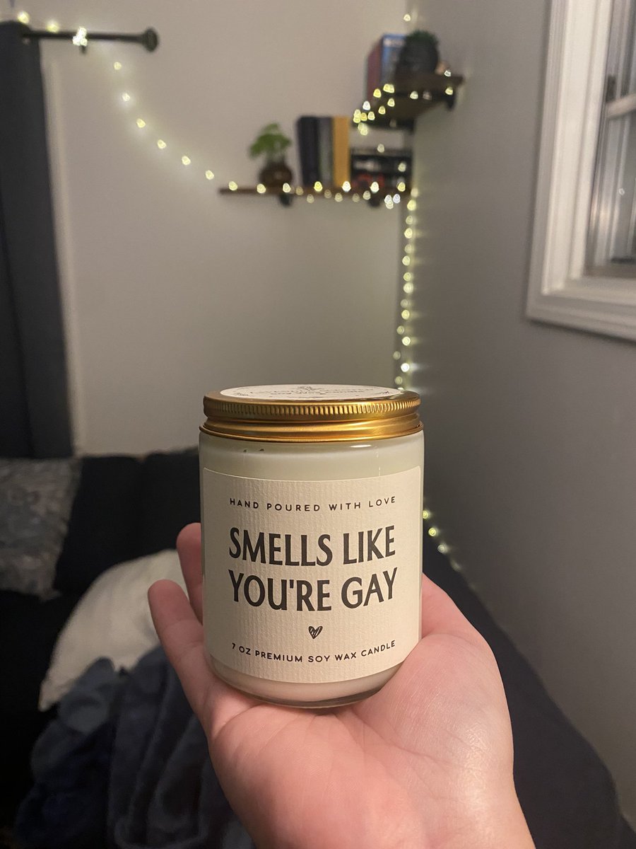 Went to my wife’s softball team’s secret Santa. Got a gay candle and a gift card