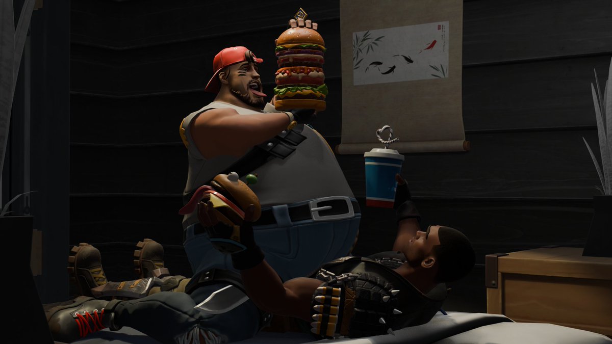 RotundRusty's tweet image. Blender thing for moot (you know who you are). Nothing says love like letting you fat boyfriend eat ontop of you so you can feel him getting heavier from his over indulgence. Bonus angle as well cause why not 🦌 (Fatnight/WG) #rustyrenders