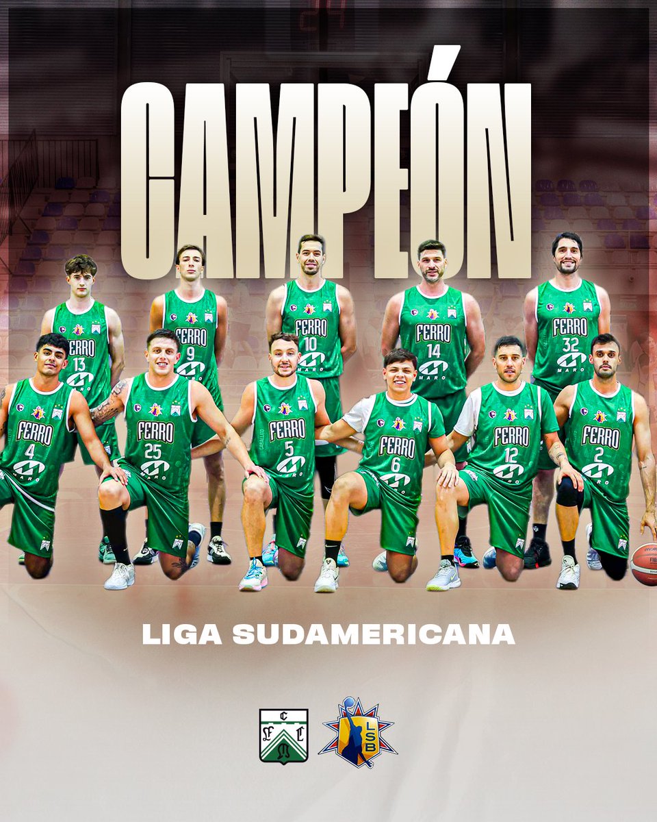 🏆 ¡<a href="/ferrobasquetok/">Ferro Carril Oeste Basquet</a> CAMPEÓN DE LA LIGA SUDAMERICANA! 🎉

🍾 Salud, verdolagas 💚
