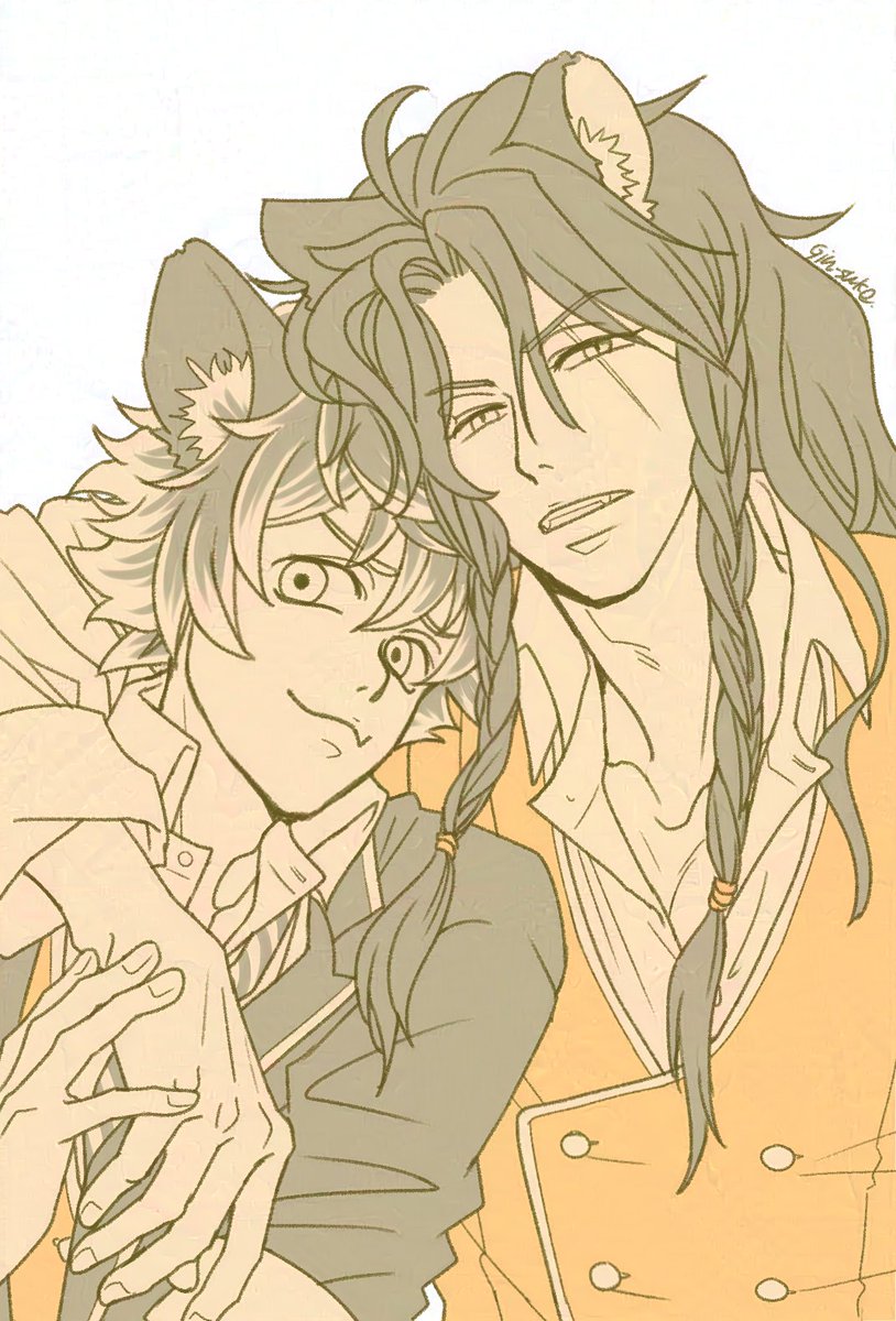 レオラギらくがき🦁🍩
おれうらのサクカ用に描いてたけど「展示物との乖離がすげーな？」と思ってボツにした。