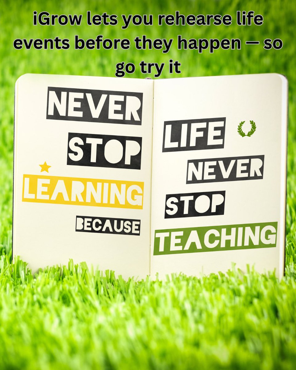 iGrowhq's tweet photo. Imagine practicing life like you practice games.
That’s iGrow.

Rehearse life events before they happen
so your real-life version doesn’t panic. 😅

Try a sim today.
#Edutainment #iGrow https://t.co/6dGdMjAeNw