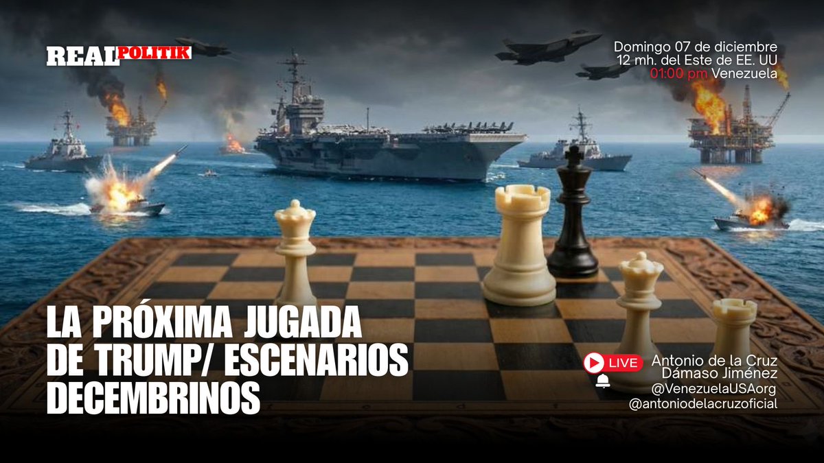 REALPOLITIK: LA PRÓXIMA JUGADA DE TRUMP/ ESCENARIOS DECEMBRINOS youtube.com/live/Krpr77CgD… vía <a href="/YouTube/">YouTube</a> VenezuelaUSA <a href="/antdelacruz_/">Antonio De La Cruz</a>