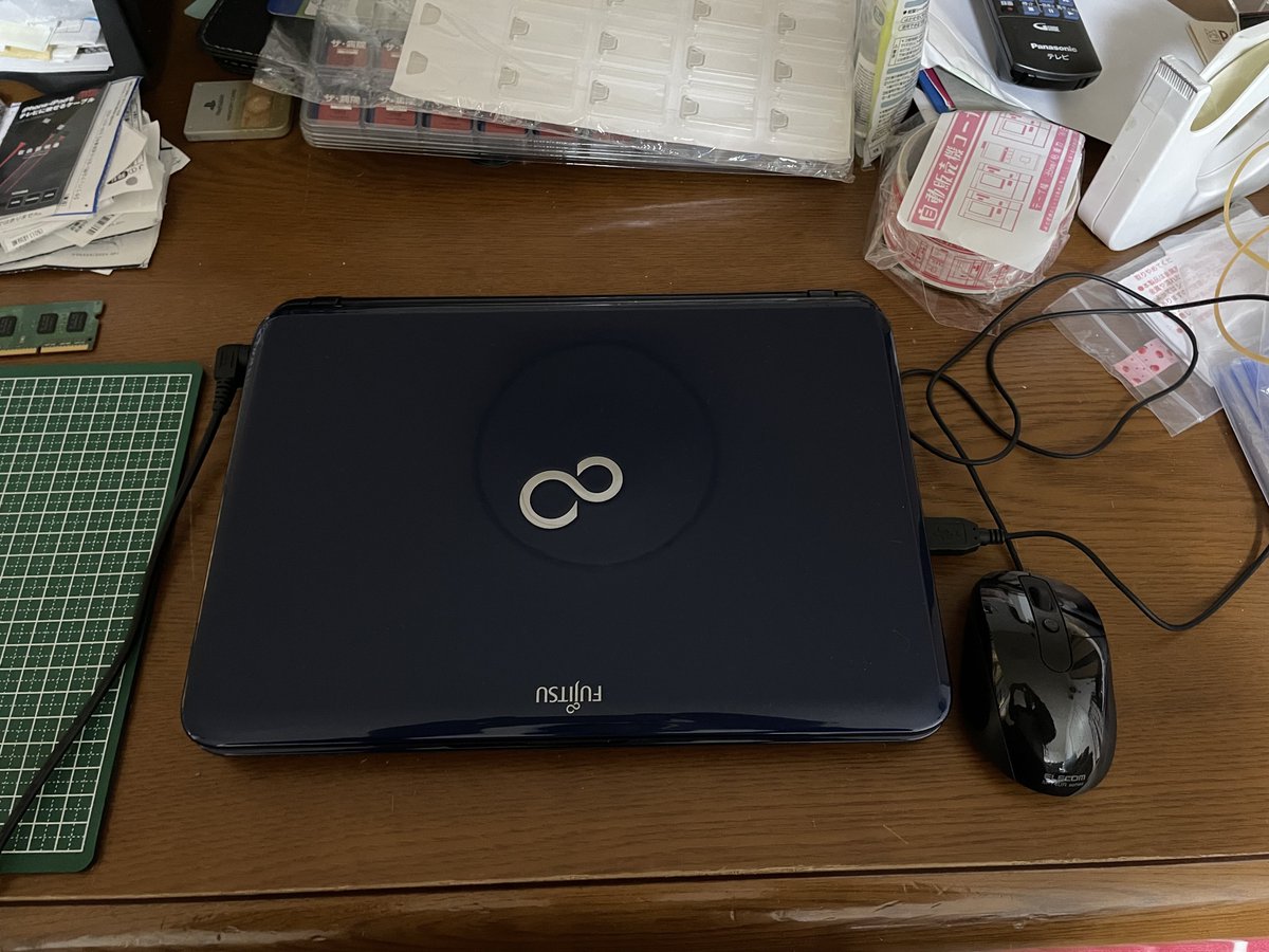 15年くらい前のミニノートPCが入ってきたで、メモリを16MBに増設した 