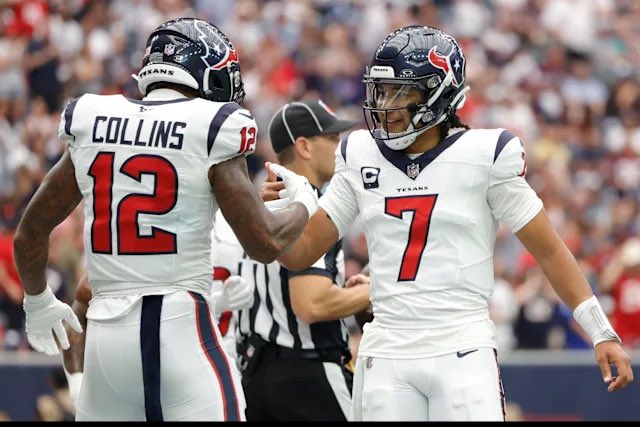 PlatyPicks's tweet photo. SNF Receiving Projections:

N.Collins: 101yds
FD: 70.5
Over

T.Kelce: 44yds
FD: 48.5
Under 

#SNF #ChiefsKingdom #Texans #NFL 
More in our Discord https://t.co/5BeCieiqNq