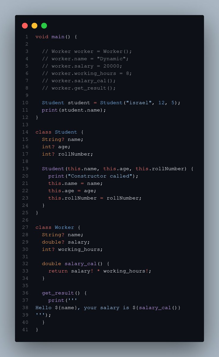 dy_coder_'s tweet image. Yeaaah it’s going great!
Still learning Dart I’ve covered the basics like variable declaration and some small stuff.
Just moved on to functions and now OOP.
Finally starting to understand how classes work 😂