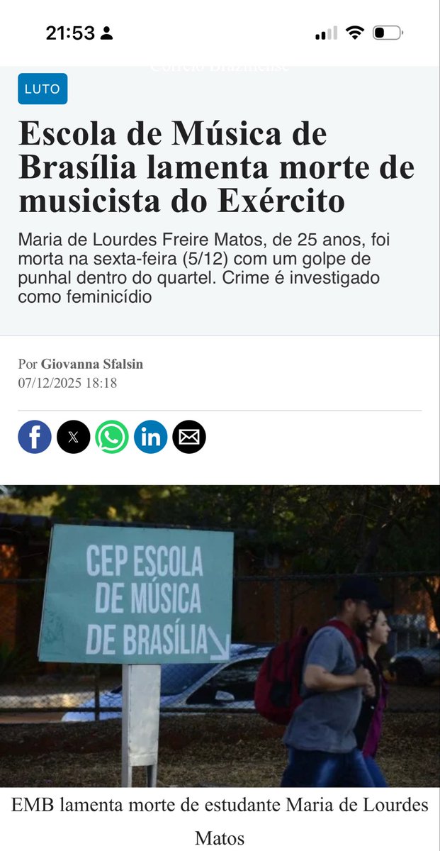 Que tristeza, perder uma colega desta forma brutal. O que acontece no Brasil? 

correiobraziliense.com.br/cidades-df/202…