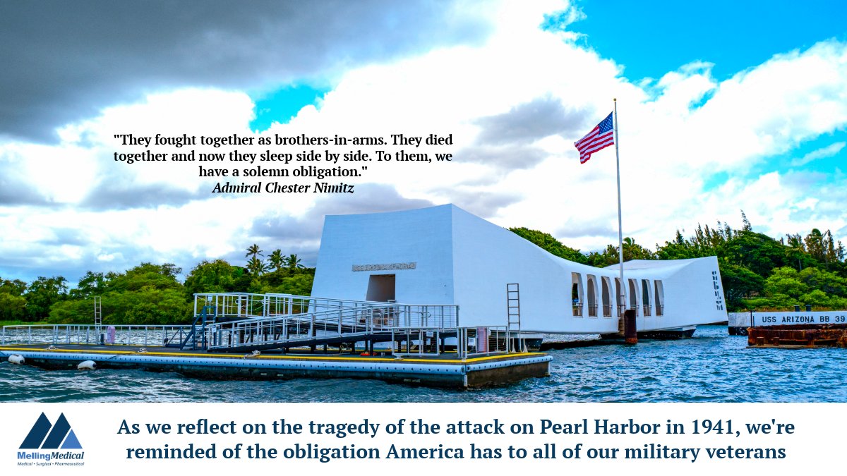 MellingMedical's tweet image. As a company founded to improve the availability of best-in-class medical products for American's veterans, we believe wholeheartedly in America making good on its promise to those who have served in uniform. On #PearlHarborDay, we remember those who made the ultimate sacrifice.