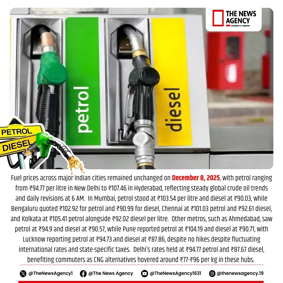 TheNewsAgency1's tweet photo. #fuelled #petrol #Diesel @PetroleumMin @BPCLimited @HPCL https://t.co/eP3JxmD5Cn