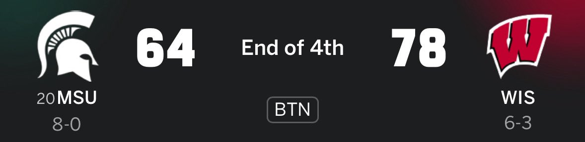 TaliaGoodmanWBB's tweet image. 🚨 UPSET ALERT 🚨

Unranked Wisconsin takes down Michigan State at home 👀