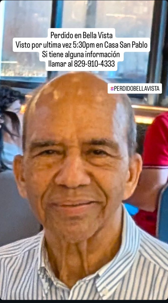 Estamos buscando al Sr. Rafael Tomas Fermin Nuñez que anda a pie desorientado   luego fuera de Downtown Center aparentemente camino hacia la Lincoln