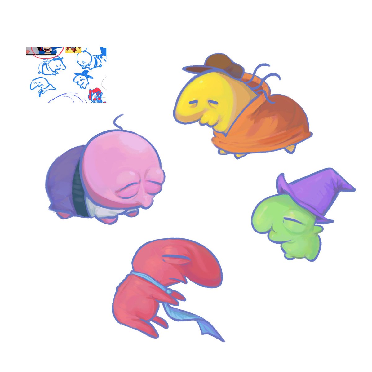 JokeAboutDrawin's tweet photo. newborns (original magma sketch on top left)
#smilingfriends https://t.co/mYiFDXF4cg