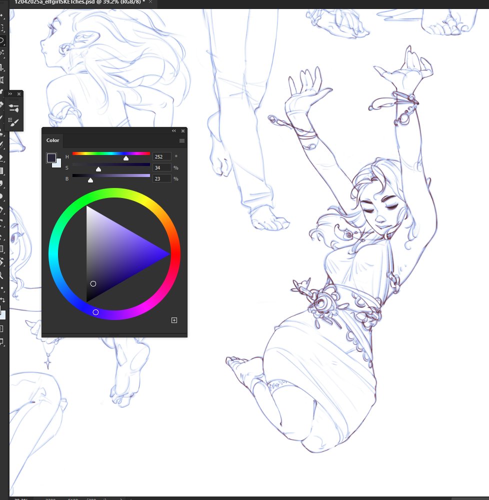 the poses i draw are based on the flow I like, whether it makes sense or not is completely up to chance I'm afraid

I think she's in the middle of leaping here