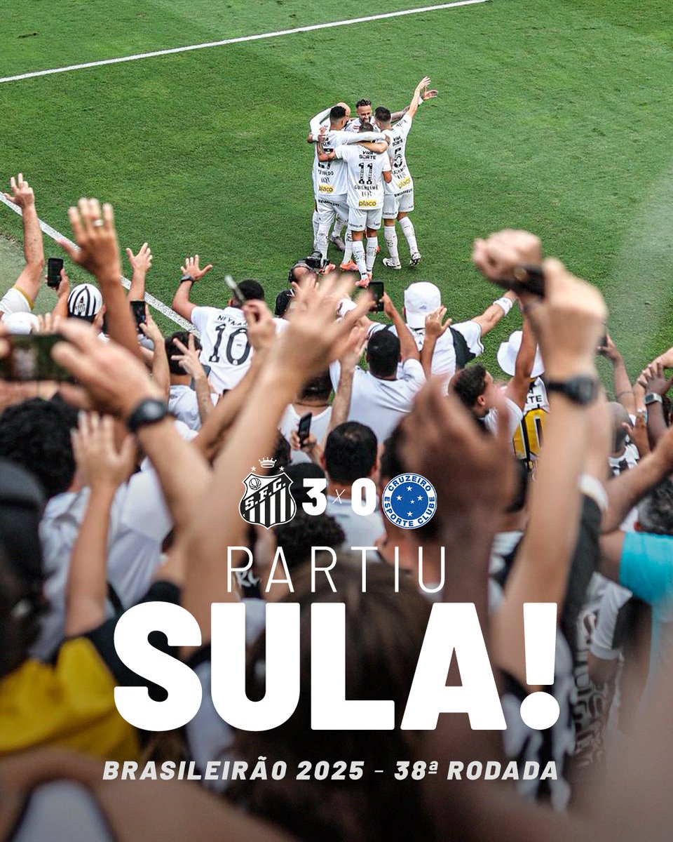 FINAL DE JOGO E VITÓRIA DO PEIXÃO! ⚪⚫

O SANTOS ENCERRA A TEMPORADA 2025 COM VITÓRIA PRA CIMA DO CRUZEIRO! THACIANO, DUAS VEZES, E SCHMIDT MARCARAM OS GOLS SANTISTAS! PARTIU CONMEBOL SUDAMERICANA, NAÇÃO SANTISTA!