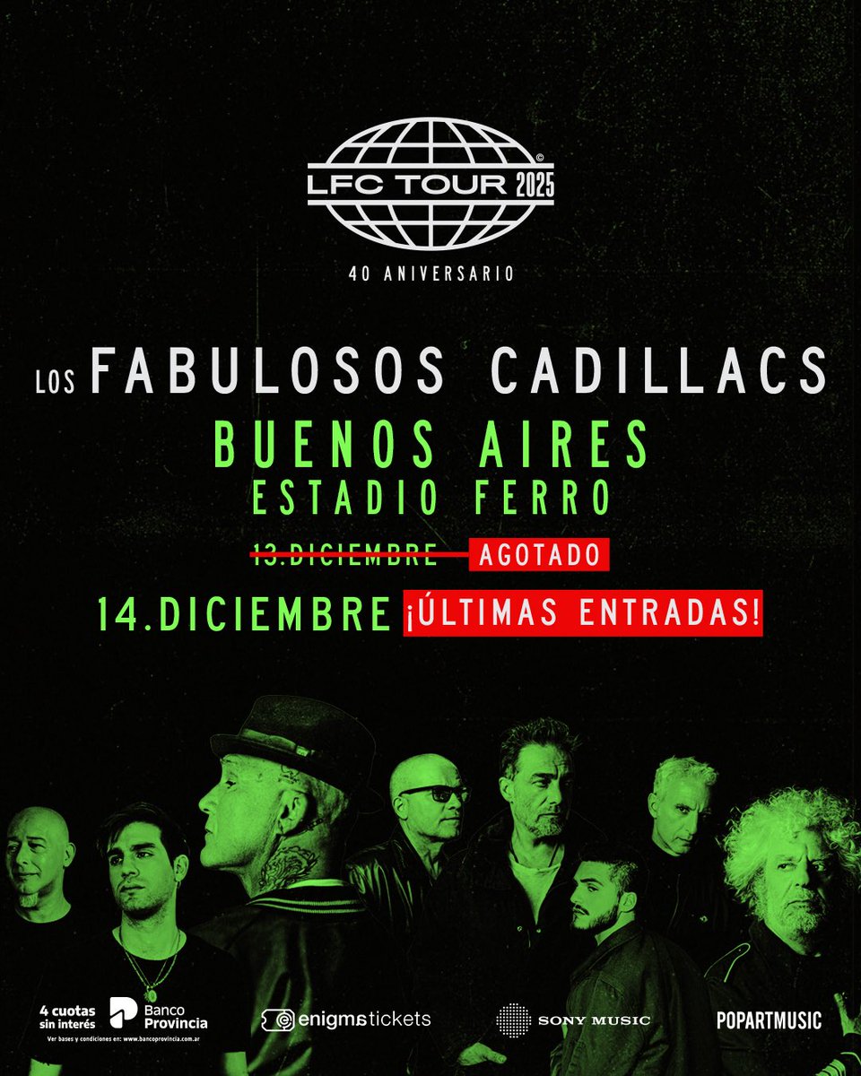 lfcoficial's tweet photo. 📢 #ElLeonDelRitmo llamando. 6 días para encontrarnos de nuevo en casa 🇦🇷

Últimas entradas para el 14/12 por https://t.co/01jToCX60R 

Nos vemos ahí 😎 https://t.co/HbtLTELsS1