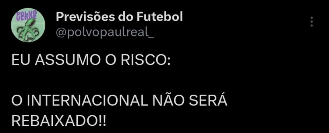 polvopaulreal_'s tweet image. O INTERNACIONAL NAO FOI REBAIXADO!! ✅