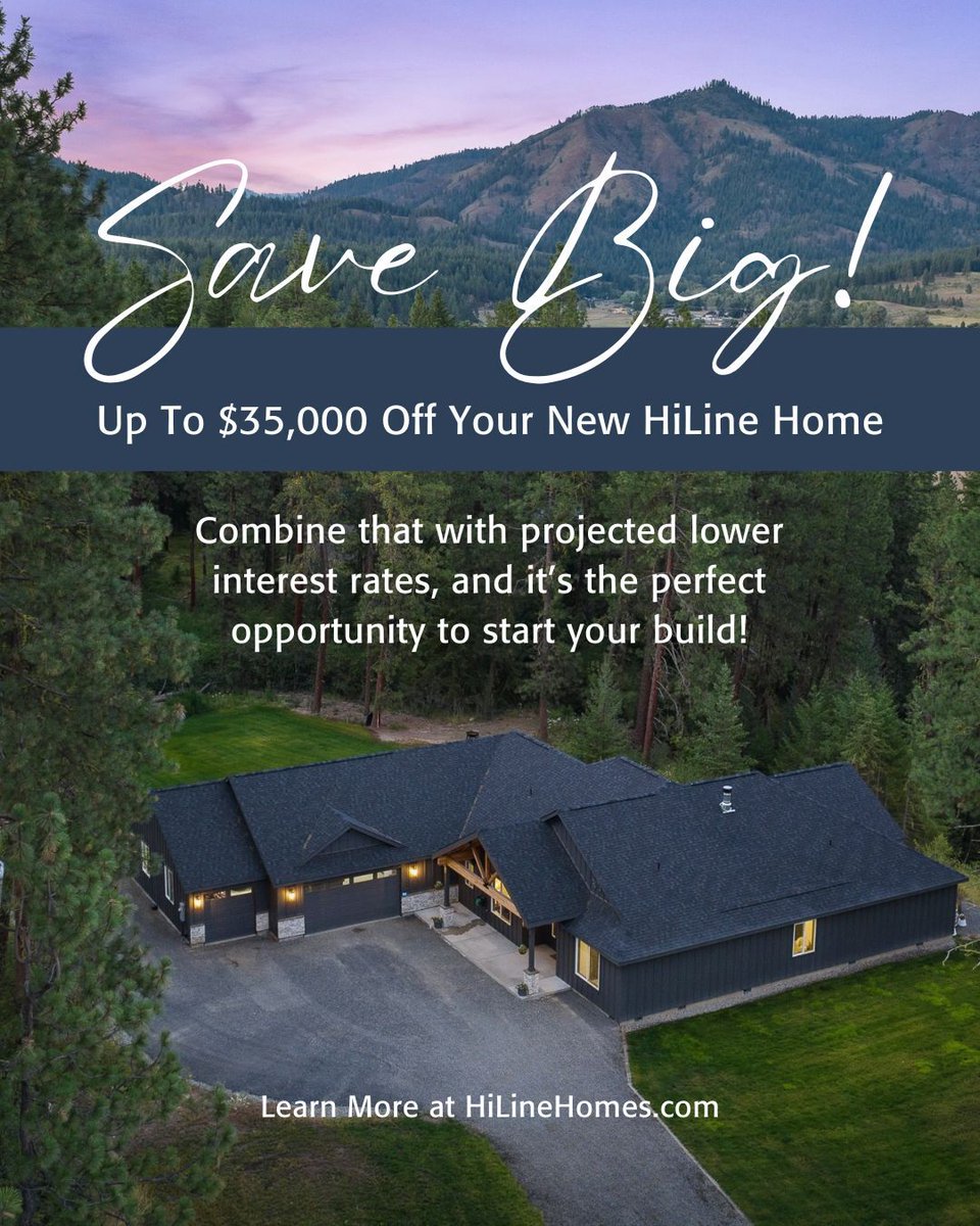 HiLineHomes's tweet image. Big News — We’re Extending Build Big, Save Big into December! 🎉

With interest rates trending lower and flexible financing programs from our approved lenders, getting started on your new home has never been more achievable.

👉 Get started at na2.hubs.ly/H029ZjW0