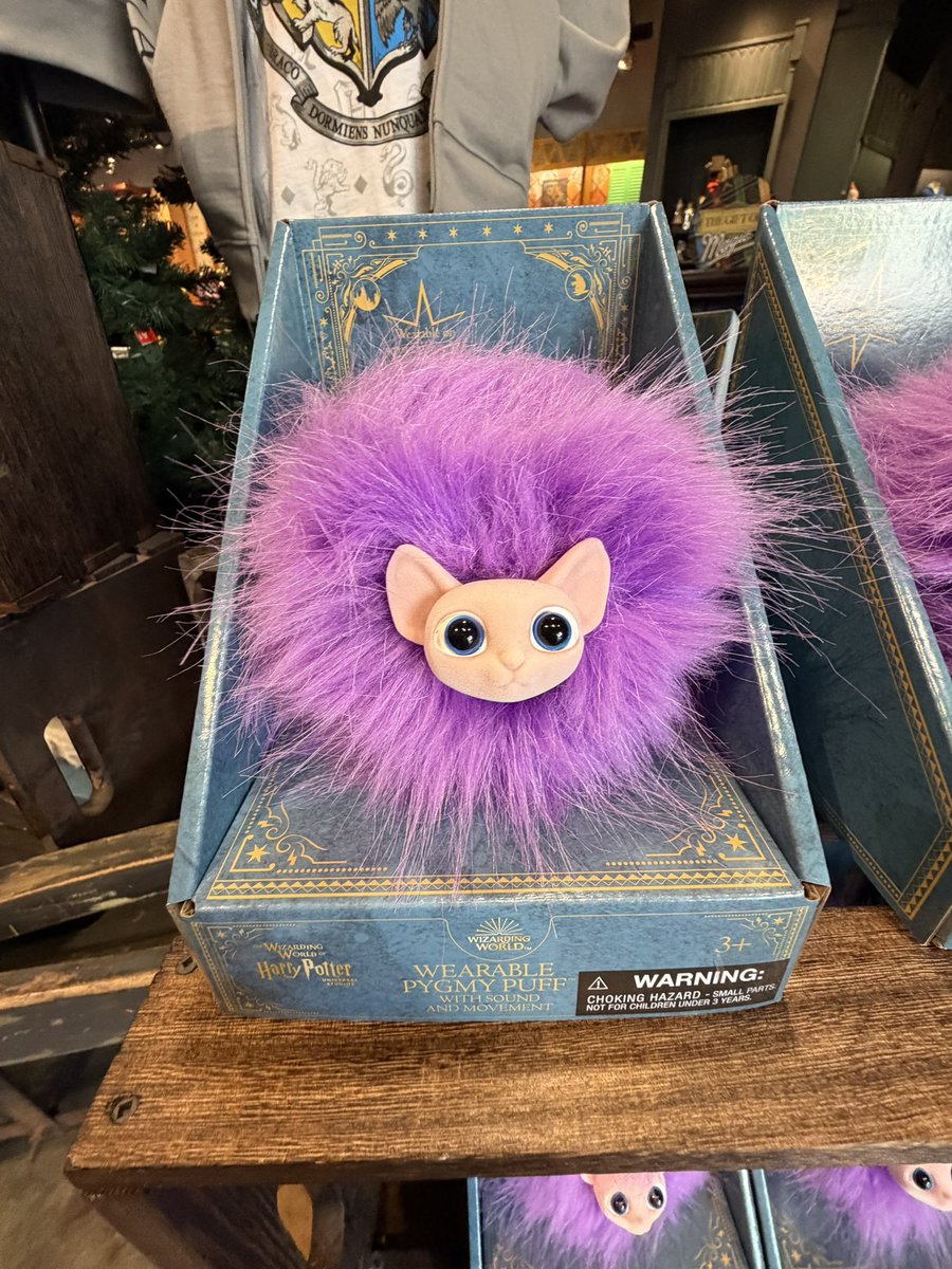 New item spotted in Port of Entry (presumably also found in the Wizarding World). Wearable purple Pygmy Puff.