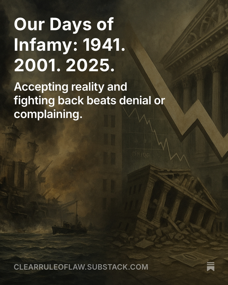 clearruleoflaw's tweet photo. 84 years ago Japan attacked Pearl Harbor; the damage instant &amp; enemy obvious. 

In 2025 we were attacked again, but this time by our President.

When a King did this, the colonists united, organized and threw a tea party.

What will we do?
🗞️ 🔗https://t.co/eFjiGFnXR2 https://t.co/hLfhTuZqIT