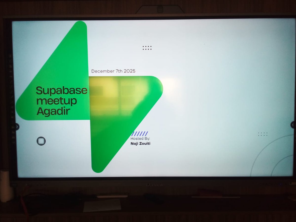 Nezpic's tweet photo. Thrilled to have hosted a @supabase meetup in Agadir where we talked about building a business with AI and Supabase, from idea to execution at scale. This was my first experience in hosting a meetup, and I'll definitely host a bigger and better one next year. https://t.co/oaSI3D9t4Y