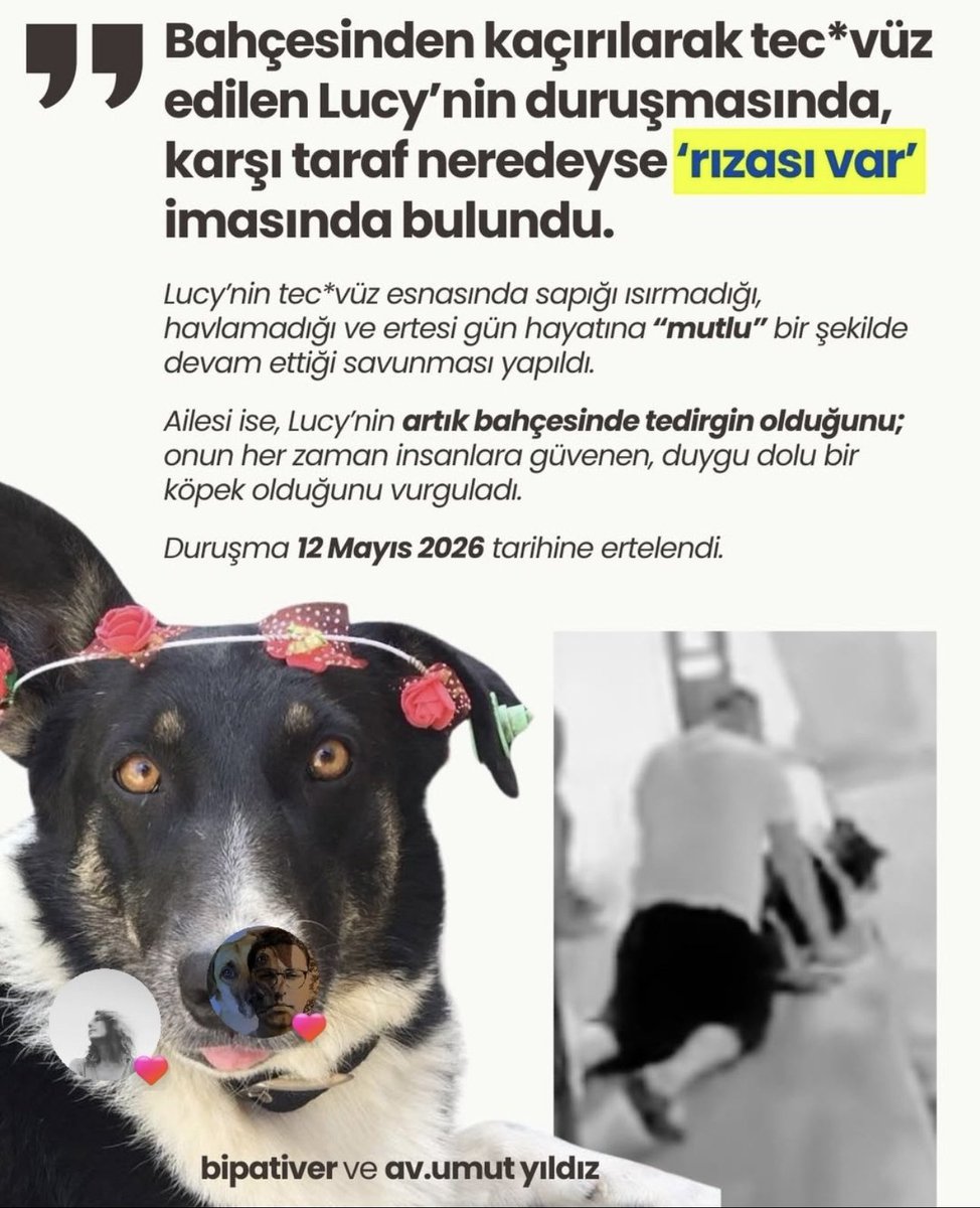 Bugün bir köpeğe “rızası vardı” diye tecavüz eden birinin,yarın bir çocuk parkında senin çocuğunun yanından geçip çocuğuna zarar vermeyeceğini nasıl garanti ediyorsun mesela ?