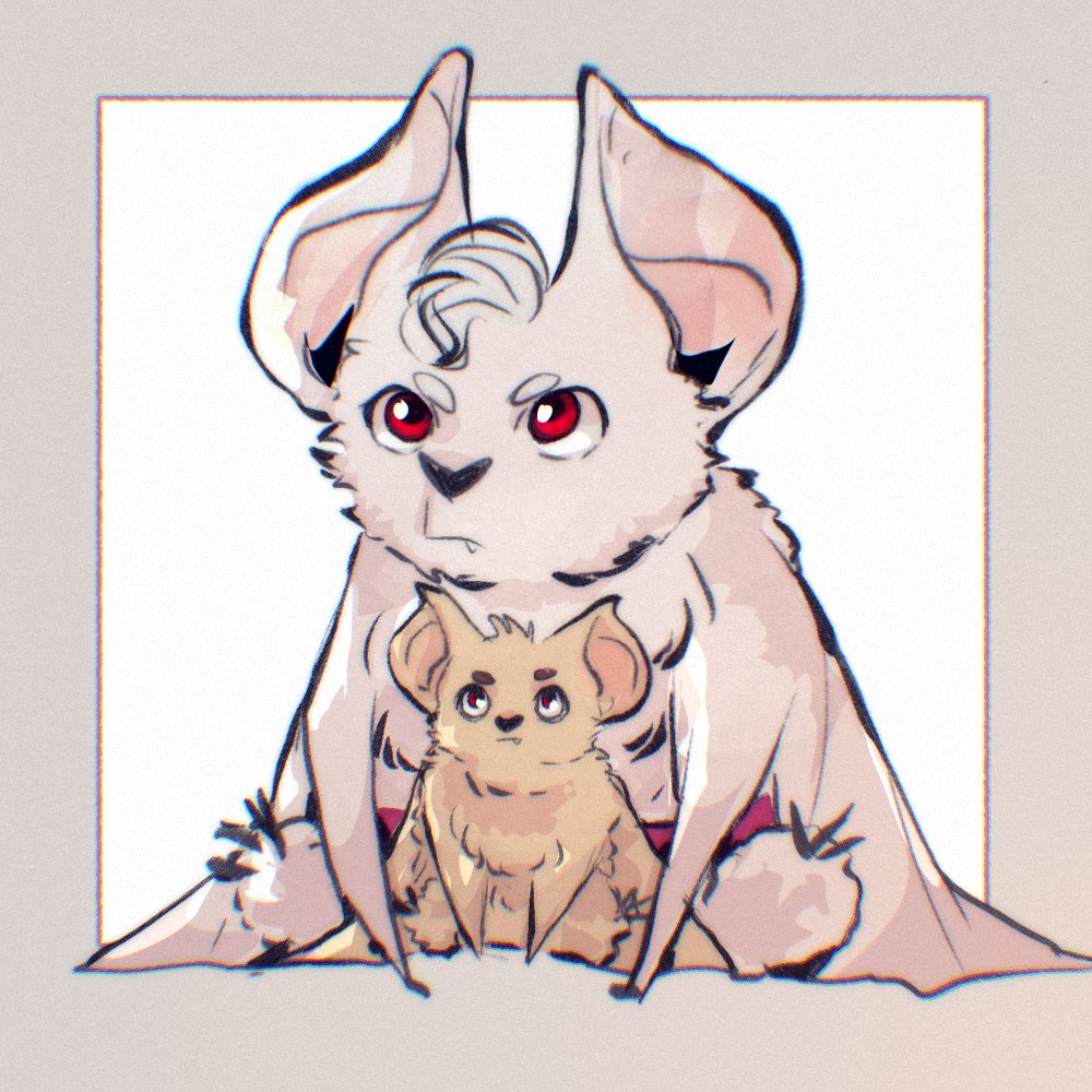 Iruka_k's tweet photo. I‘m sorry for lacking updates but it‘s hard to keep track on all the channels;_; have some papa bat and baby bat for #batstarion sunday 💗 https://t.co/F2blopHsOf