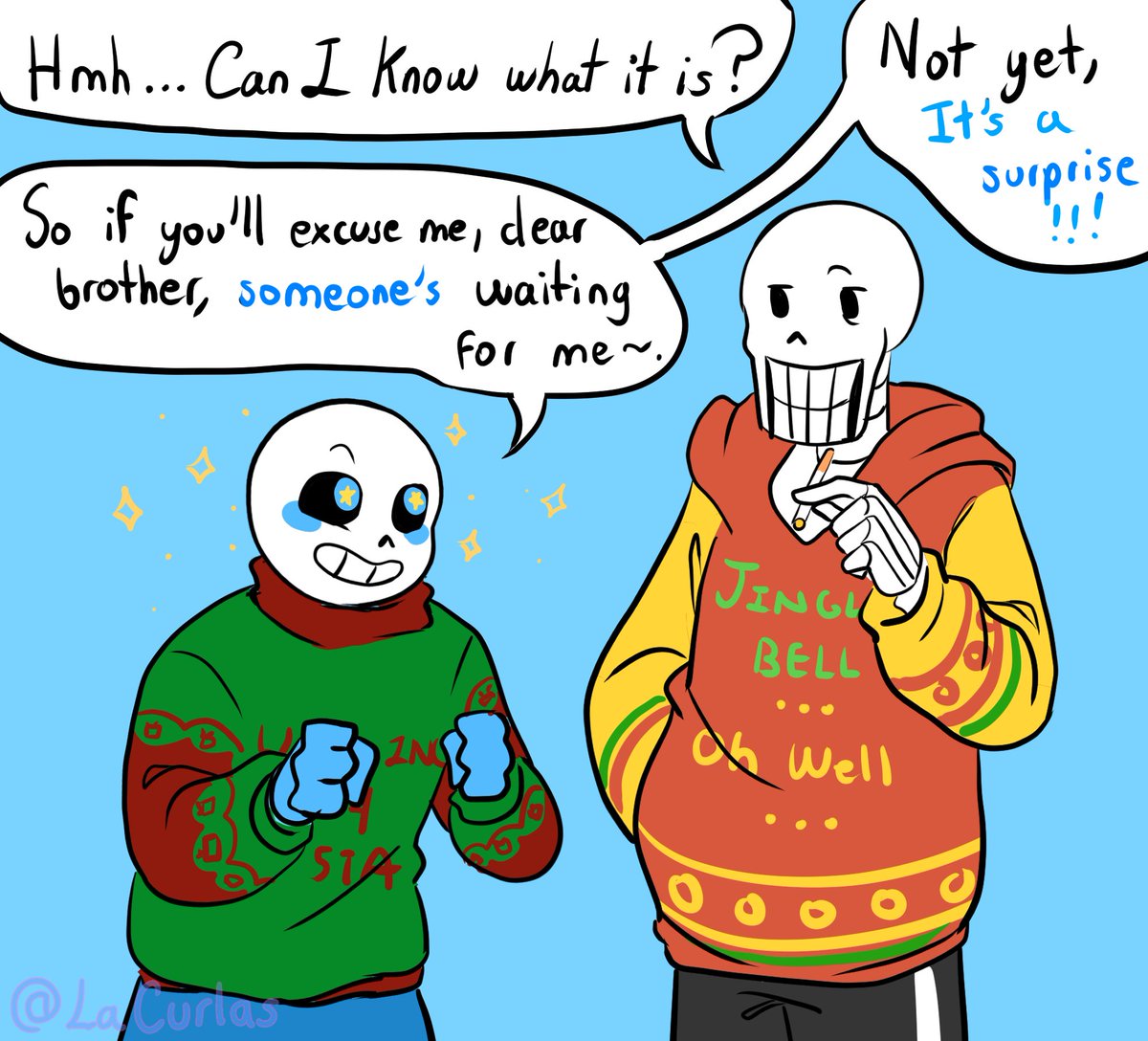 LaCurlas's tweet photo. CPAU (Fanmade) Part 5: Not again, blue! #christmaspartyau2025 https://t.co/Ns6QQ0TrvP