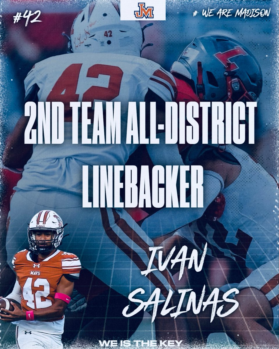 JMadison_FB's tweet photo. Congratulations to our 2nd Team All-District Selections. https://t.co/FxxdQ7az15