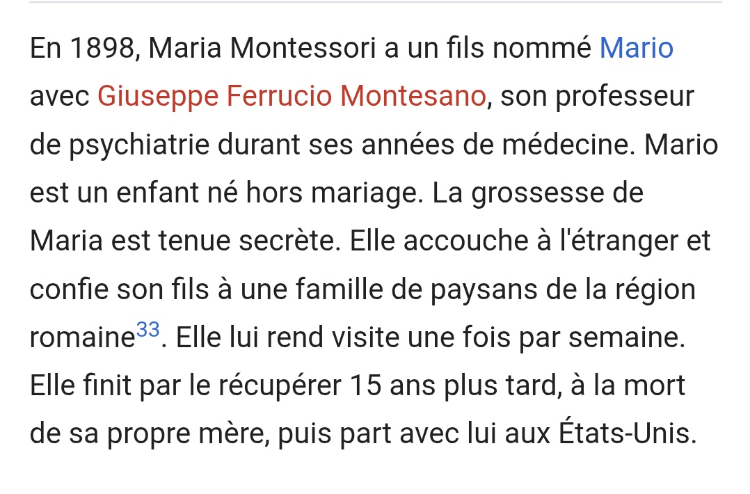 Rappel : Maria Montessori a eu un seul enfant, a refusé de l'élever, l'a envoyé vivre chez des paysans. Elle passait juste lui dire bonjour de loin une fois par semaine. Mollo sur les conseils, bichette 🤗
