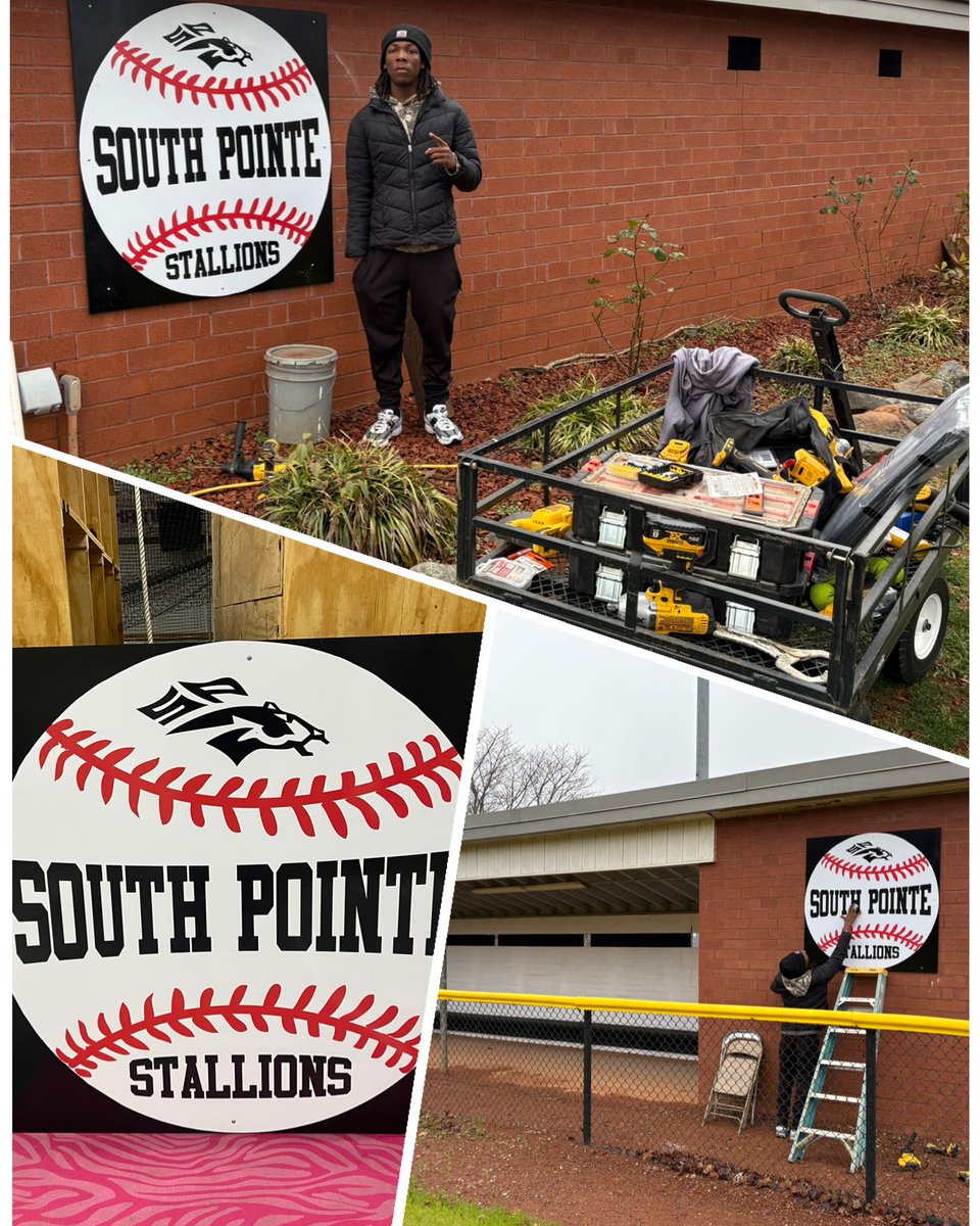 southpointeball's tweet photo. Shout to Braylon Frederick. Football State Champions on Saturday. Helping Coach Brown work at The Stable on Sunday. Some just built different! https://t.co/jGaxYokBrL