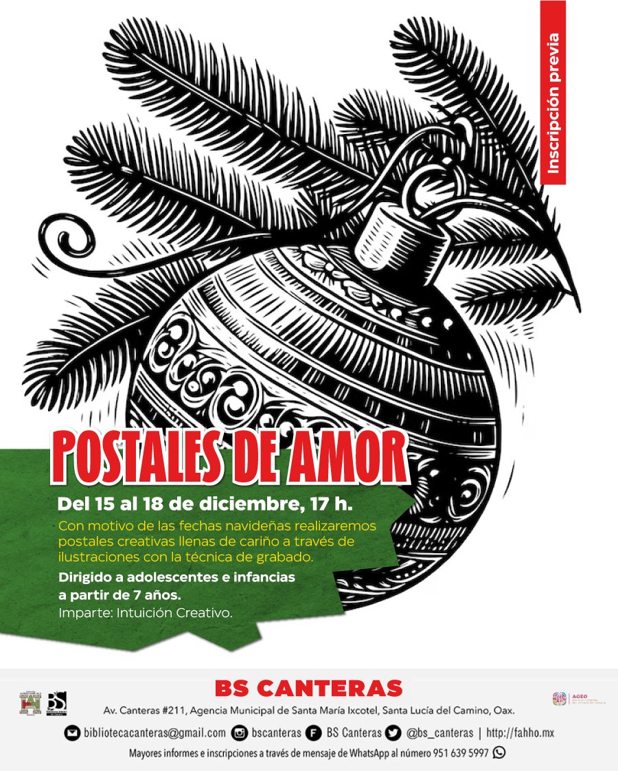 bs_canteras's tweet photo. En estas fechas navideñas regalar postales son un gesto lleno de cariño y que mejor manera que crearlas con una técnica interesante, el grabado. Ven a este taller en  #BScanteras 
 #FAHHporlainfancia #FAHHporMéxico @FundacionAHHO https://t.co/3kDy3f5jLL