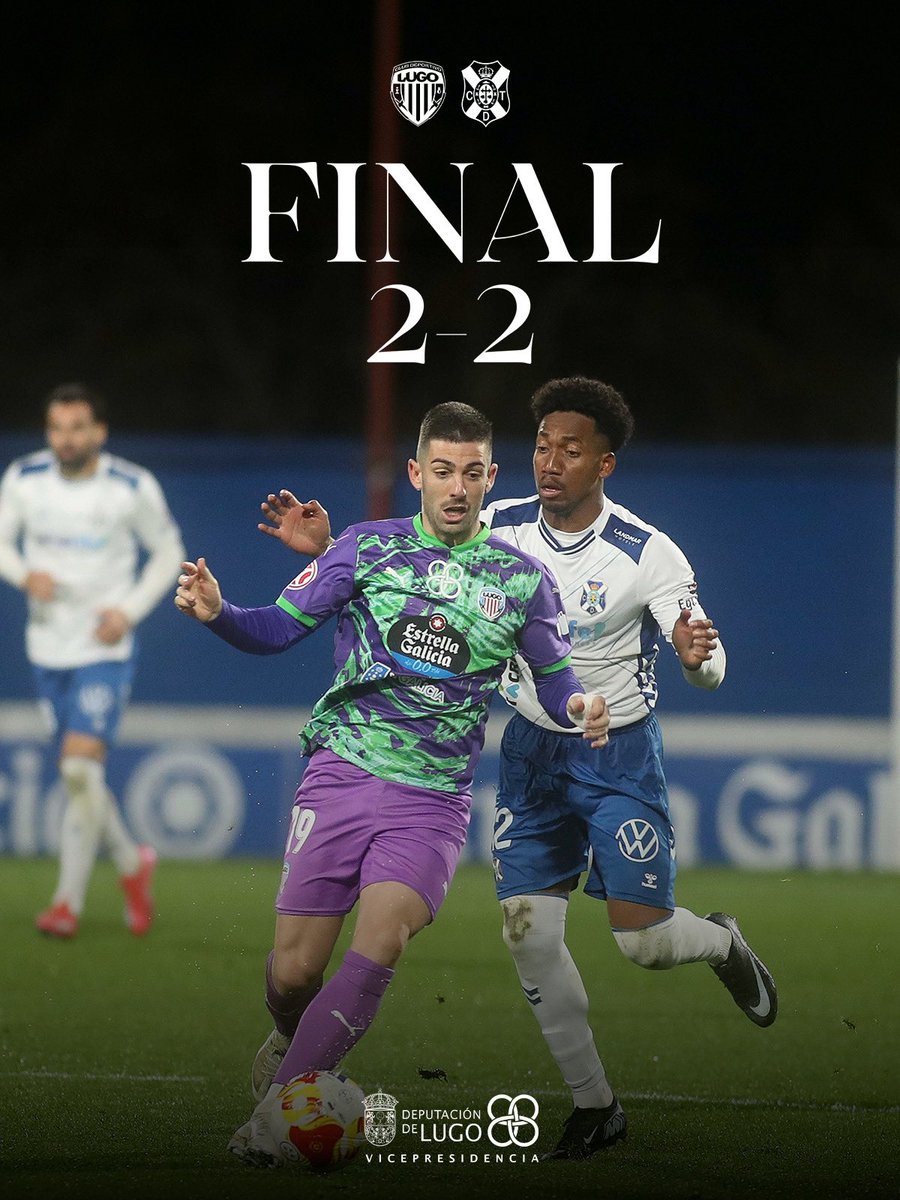 CDeportivoLugo's tweet photo. 🔚 𝐅𝐈𝐍𝐀𝐋 | Remata o partido no Anxo Carro!

2️⃣ #CDLugo
2️⃣ @CDTOficial

#ADeputacióndeLugoCoDeporte
#LugoTenerife
#ForzaLugo https://t.co/E2jrrSKhIo