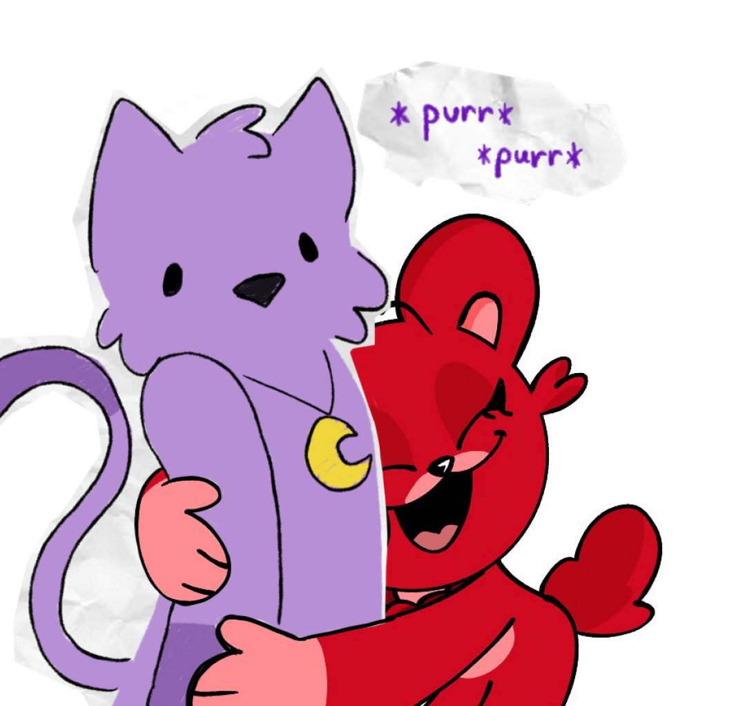 Gives me an excuse to draw Honeymoon, because the partner likes it (and so do I)

and yes, Catnap with the paper BG behind him follows him like Spider-Verse.

#catnap #bobbybearhug