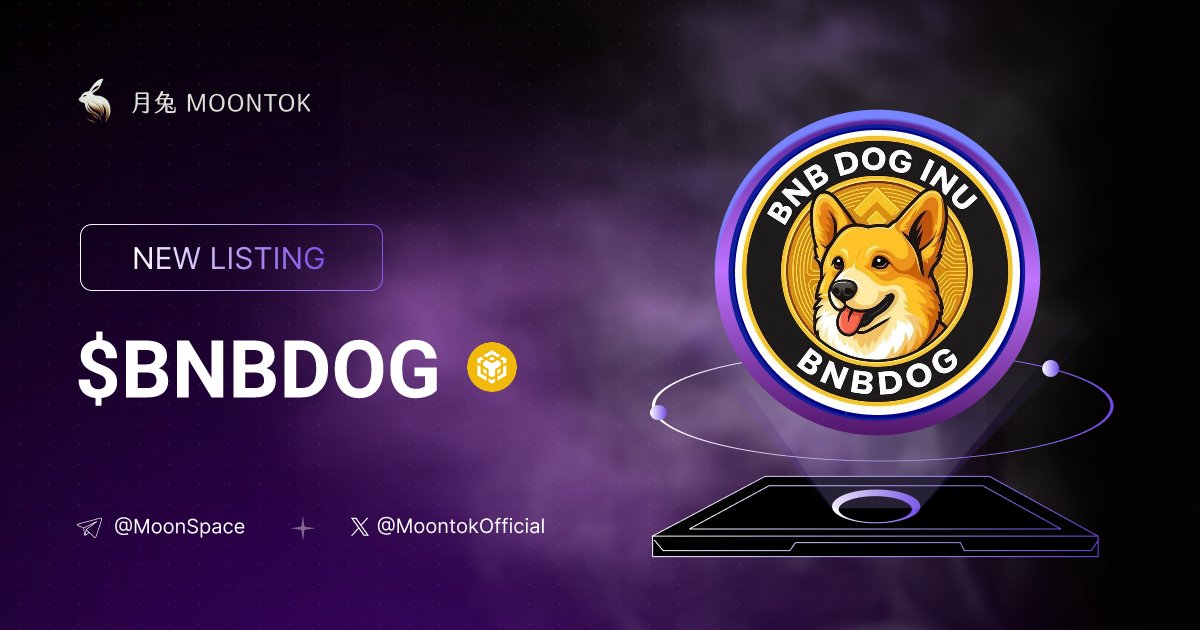 MoontokListing's tweet photo. ⚡ 月兔雷霆 - Moontok Xpress

BNB DOG INU ( $BNBDOG )
https://t.co/1N9LUscC7O

0x52ABb09Ceb590f04c7d70bE9d6aA420177E94744

LIQ: $65 | MC: $1

#altcoin #memecoins @bnb_dog @moontokofficial https://t.co/AjtkMFO6tf