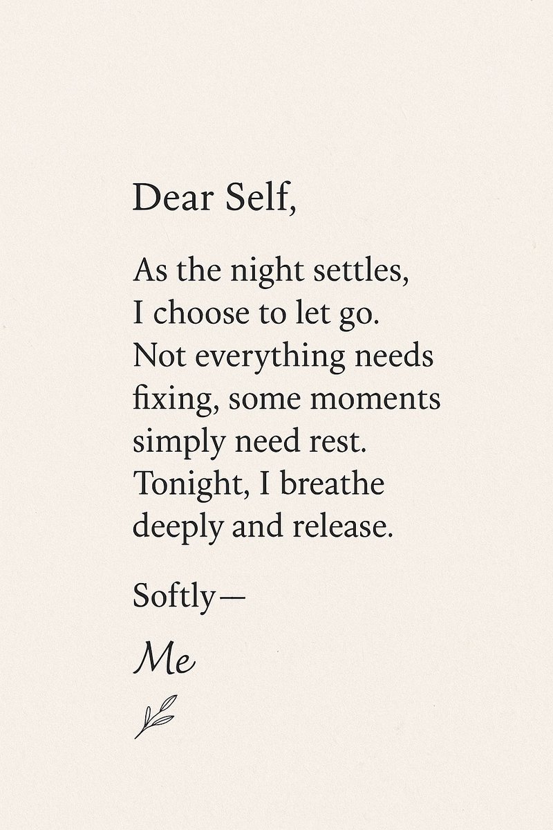 Sampee24_7's tweet photo. Let go. Breathe. Rest. The night is here to hold you. 🤍🌙
#DearSelfNotes #NightAffirmation #RestIsHealing #SoftNights #EmotionalCalm #DailyReflections https://t.co/dpmEUHJKhM