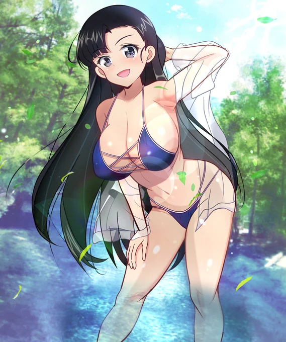せっかくのお誕生日なのでこちらも西さんで(⁠*⁠'⁠ω⁠`⁠*⁠) #寒い時こそ水着絵を貼ろう