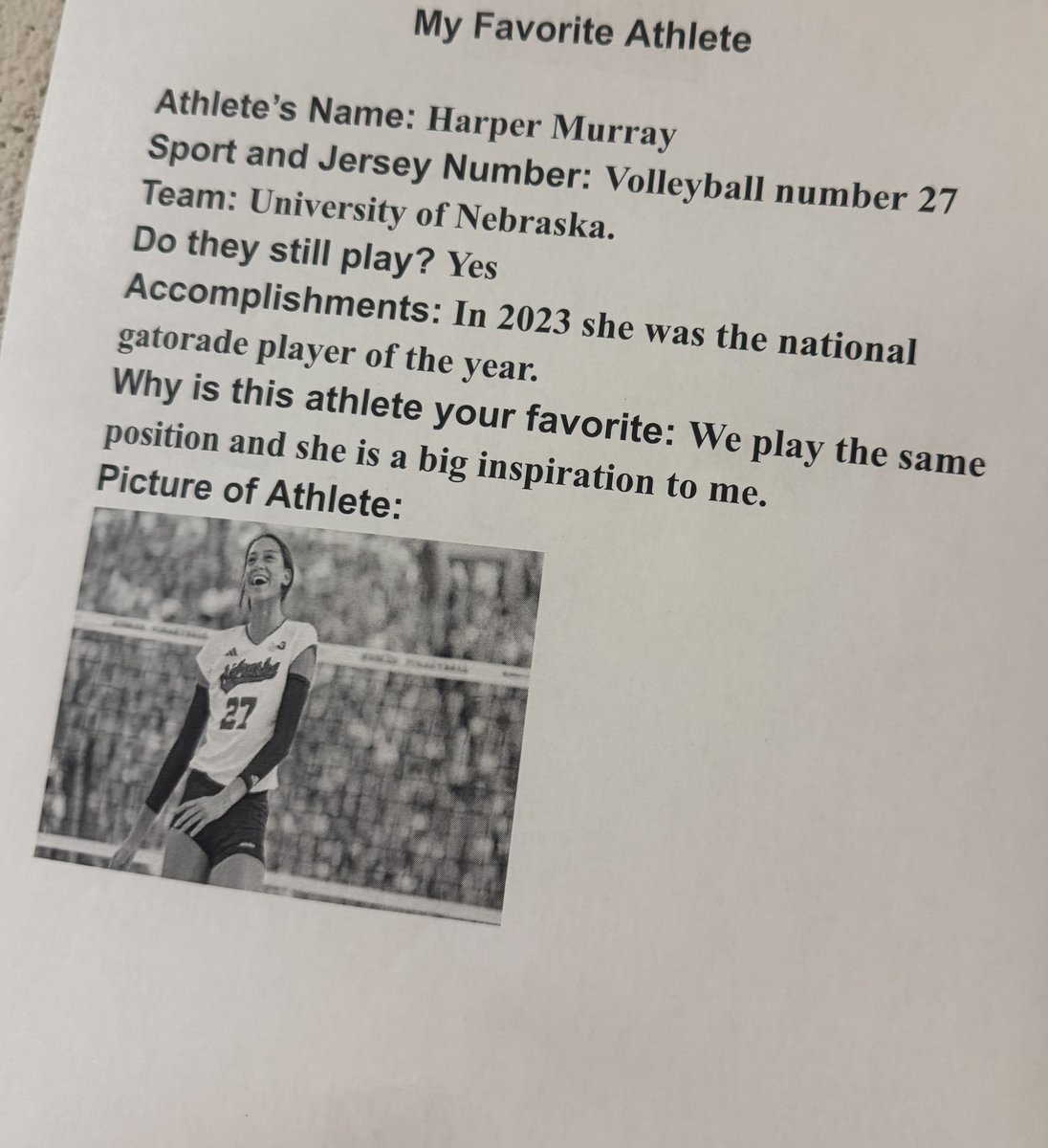 kaylasea_'s tweet photo. I’m a born and raised Nebraska girl, but I live in Kentucky now. 

at the local middle school for our nephew’s basketball game and I found FOUR Huskers on the wall for one class’s favorite athletes. 

@HuskerVB @LaneyChoboy @Alexis14Rod @harpermurray4 @BergenReilly https://t.co/2SMAGU5uJO