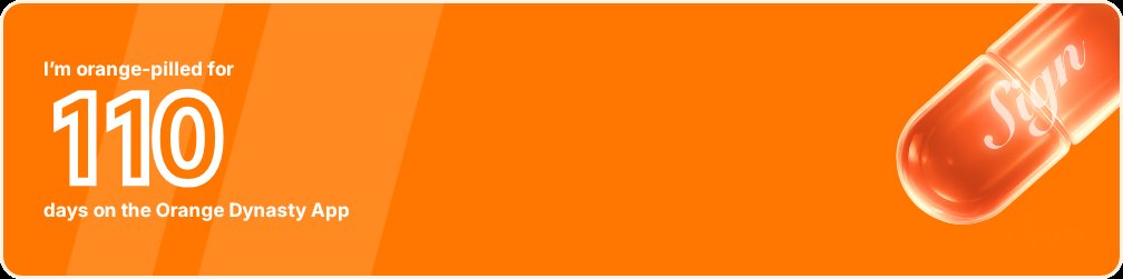 I've been Orange-Pilled and Seeing Signs for 110 days 👀🧡🐉.Join the app and be a better version of yourself!
orange.sign.global/app?user=19M6M…