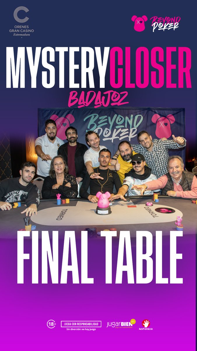 🎯 ¡Ya tenemos MESA FINAL en el Mystery Closer! 🎯

Los últimos cazadores siguen en pie y cada sobre puede cambiarlo todo.

Se viene una definición llena de adrenalina, sorpresas… y bounties. 💥🃏
¡Acompáñanos en el desenlace en <a href="/CasinoExtremadu/">Orenes Gran Casino Extremadura</a> de Badajoz!