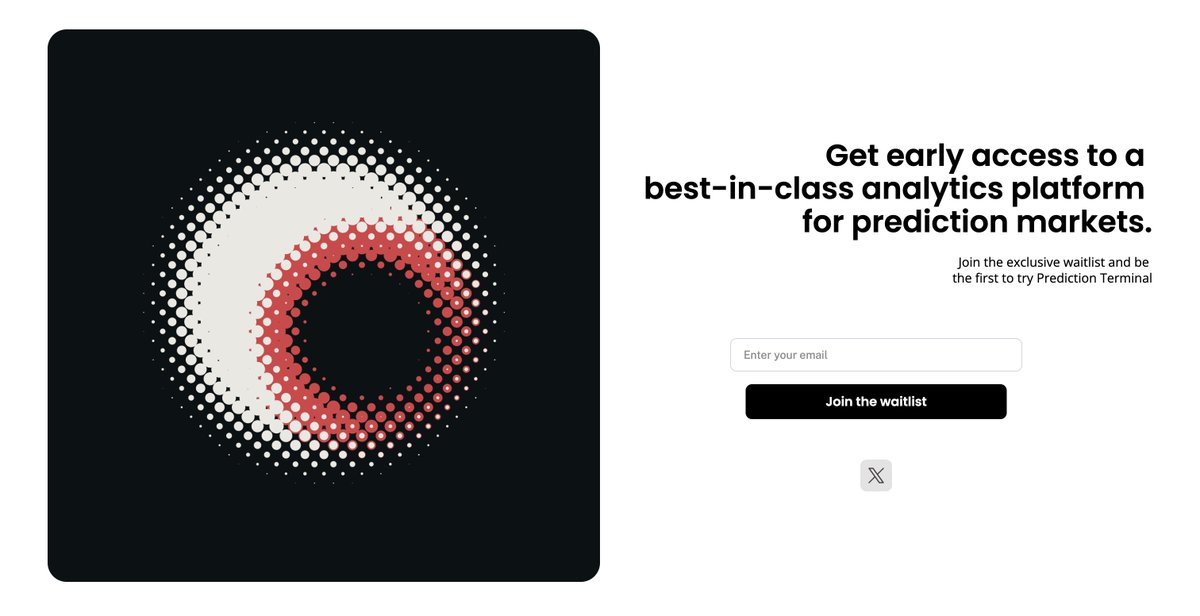 PredictTerminal's tweet image. Be the first to try a best-in-class analytics tool for prediction markets like @Polymarket @Kalshi and others 🔥

Join waitlist today 👇👇👇

waitlister.me/p/prediction-t…