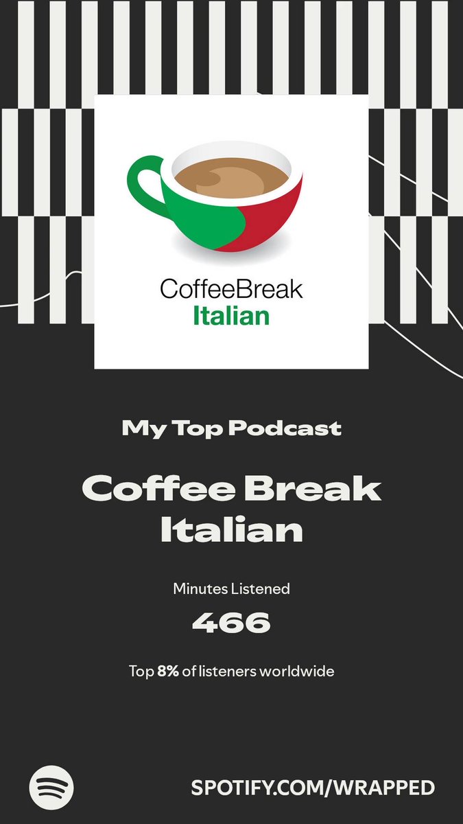 Coffee Break Italian got my top spot. More in my #SpotifyWrapped.   spotify.com/wrapped-share/…