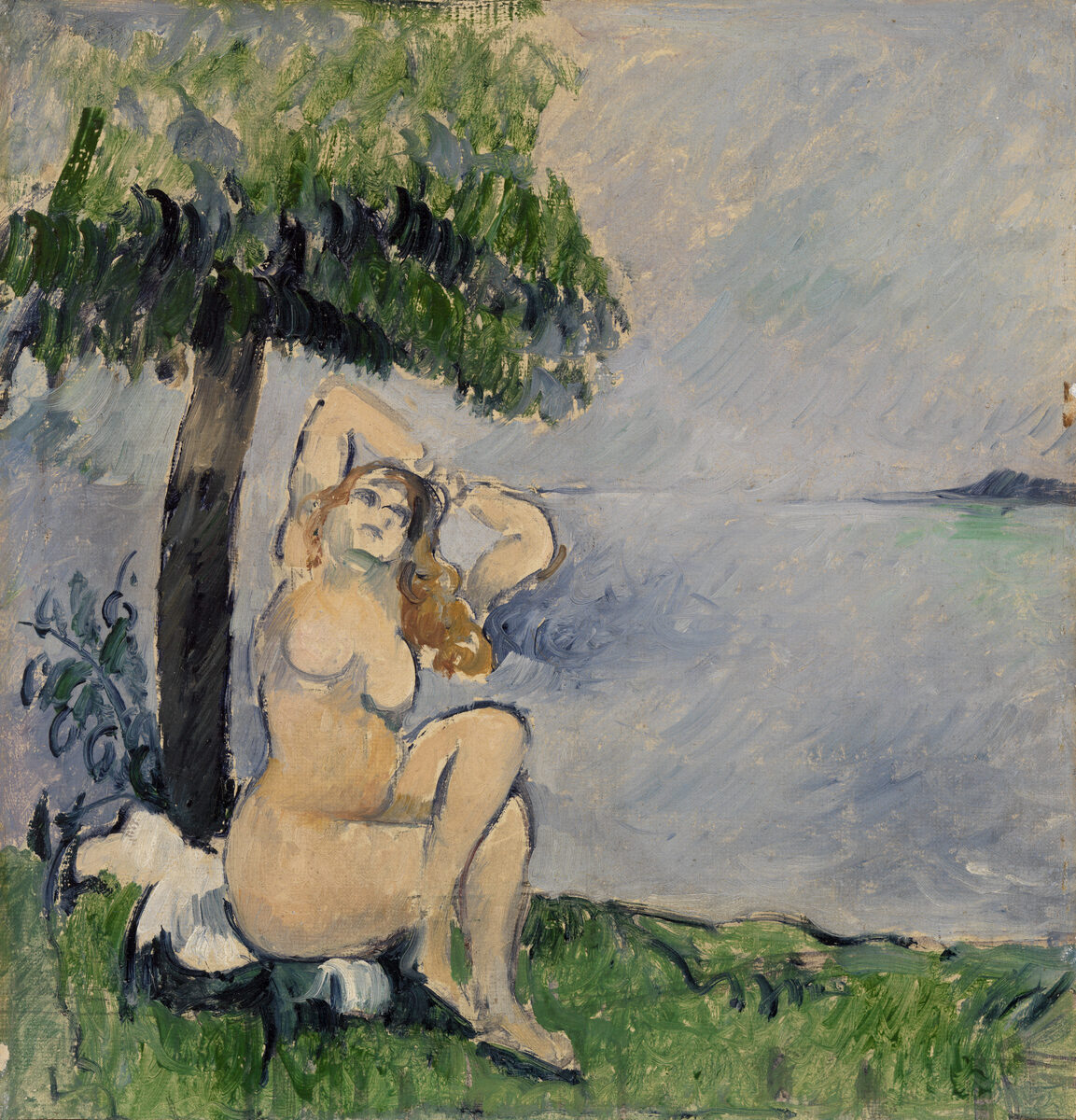 Bather at the Seashore (Baigneuse au bord de la mer)  by Paul Cézanne collection.barnesfoundation.org/objects/4819/