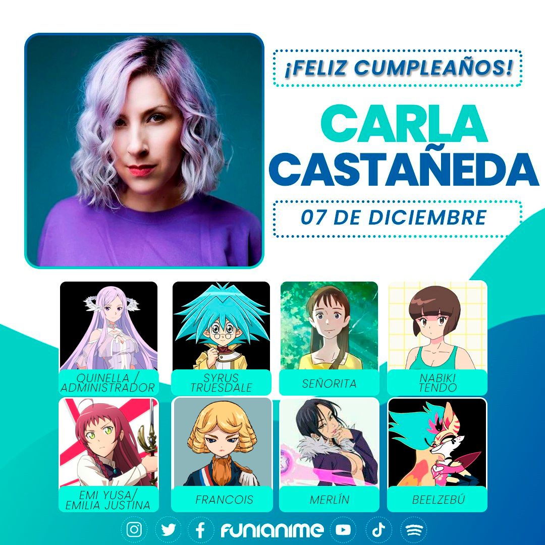 🎈🥳 La talentosa actriz y directora de doblaje Carla Castañeda está de cumpleaños. ¡Muchas felicidades! 🥳🎈 <a href="/DubbCarlaCM/">Carla Castañeda M.</a>
