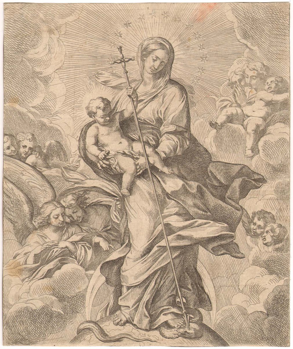 Maria è la prima e pienamente redenta, fin dal primo istante di vita, dalla Croce di Colui che ha concepito per la salvezza del mondo 
#Immacolata
Disegno di Carlo Maratta