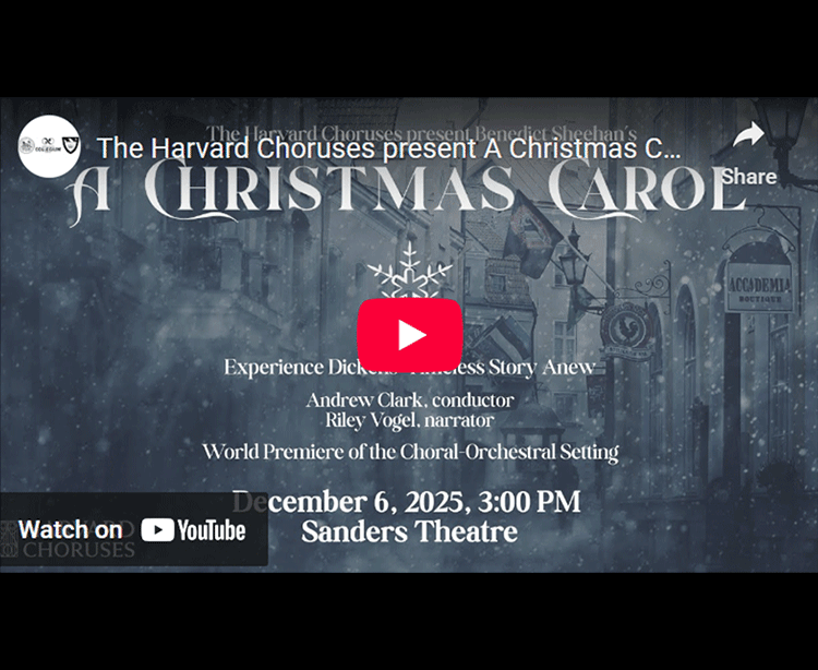 harvardtickets's tweet photo. LIVESTREAM ARCHIVE: Missed a show? You can catch up on recent and past ticketed university events with our livestream archive. Celebrate the Harvard community 24/7. NEW UPLOAD: A Christmas Carol, with the Harvard Choruses. Enjoy Winter Recess! https://t.co/i1A2x1C57E https://t.co/8Yk2qXCcBX