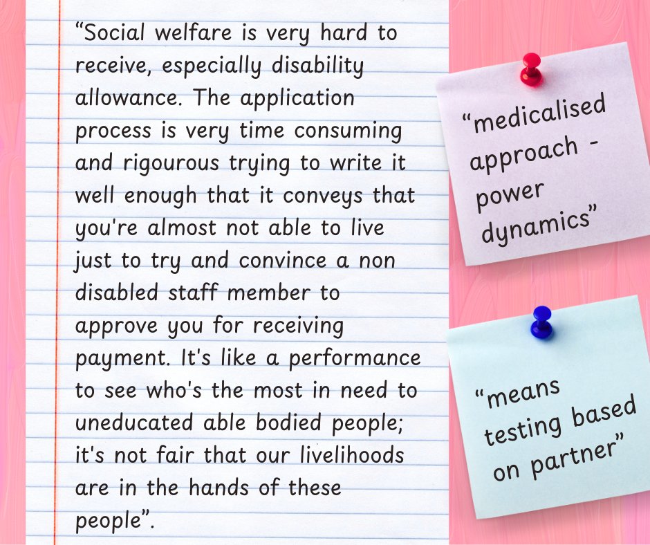 DisabilityHubIE's tweet image. 🌸 Disabled Women &amp;amp; Poverty Highlights - Part 5

In this highlight we share some responses from the fifth question posed to our participants during our Disabled Women &amp;amp; Poverty event with @DW_Ireland about Access to Social Welfare.

Full highlight here: …lityparticipationnewshub.substack.com/p/disabled-wom…