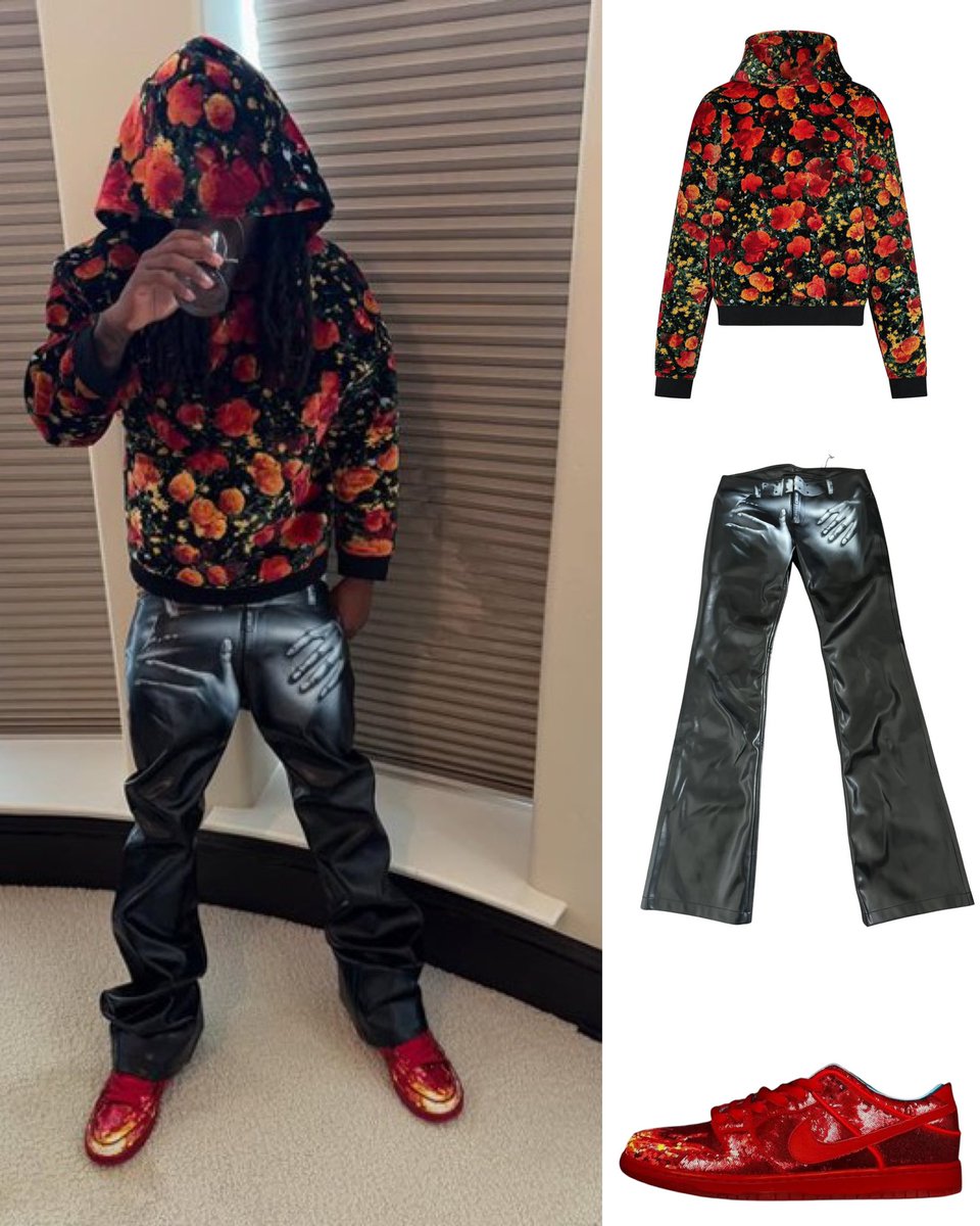 shotupin4k's tweet photo. Kai Cenat wearing

Louis Vuitton x Virgil Abloh Poppies Hoodie ($2650)
Mowalola Stona Pants ($450)
Nike SB Dunk Low x The Wizard of Oz Ruby Red Slipper Sneakers ($12000) https://t.co/rMnNklhz2K